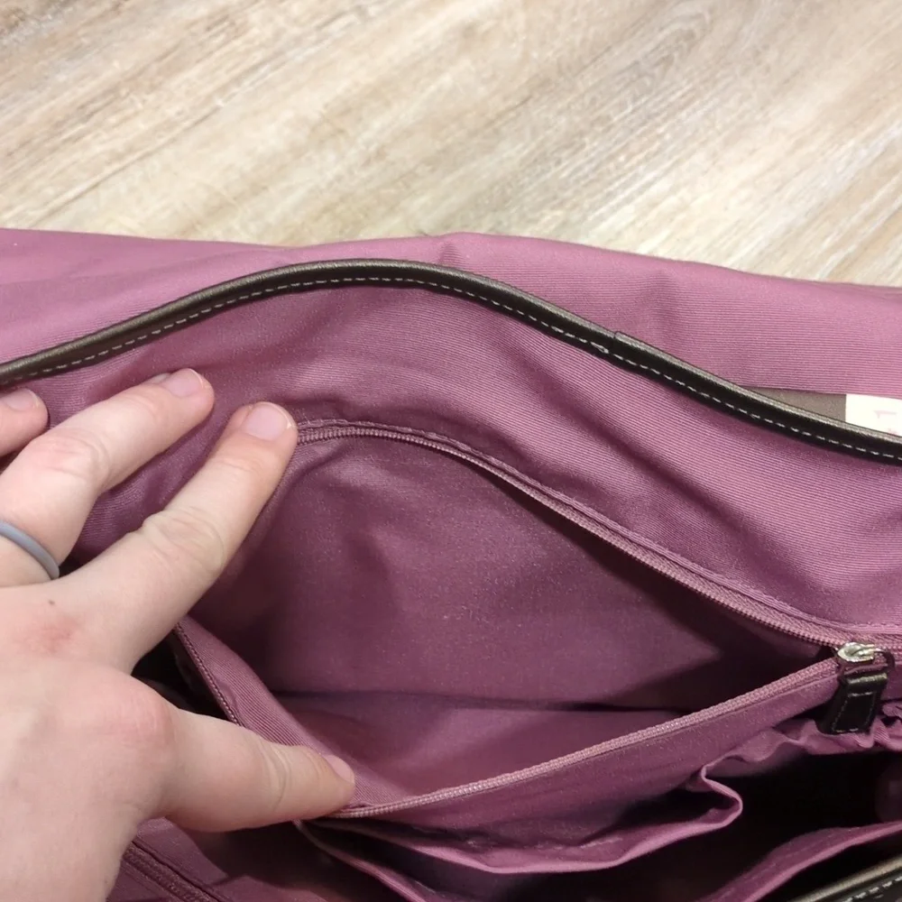👶🎒Coach Pink/Purple & Brown Circle Diaper Baby Bag w/ Changing Pad👶🎒